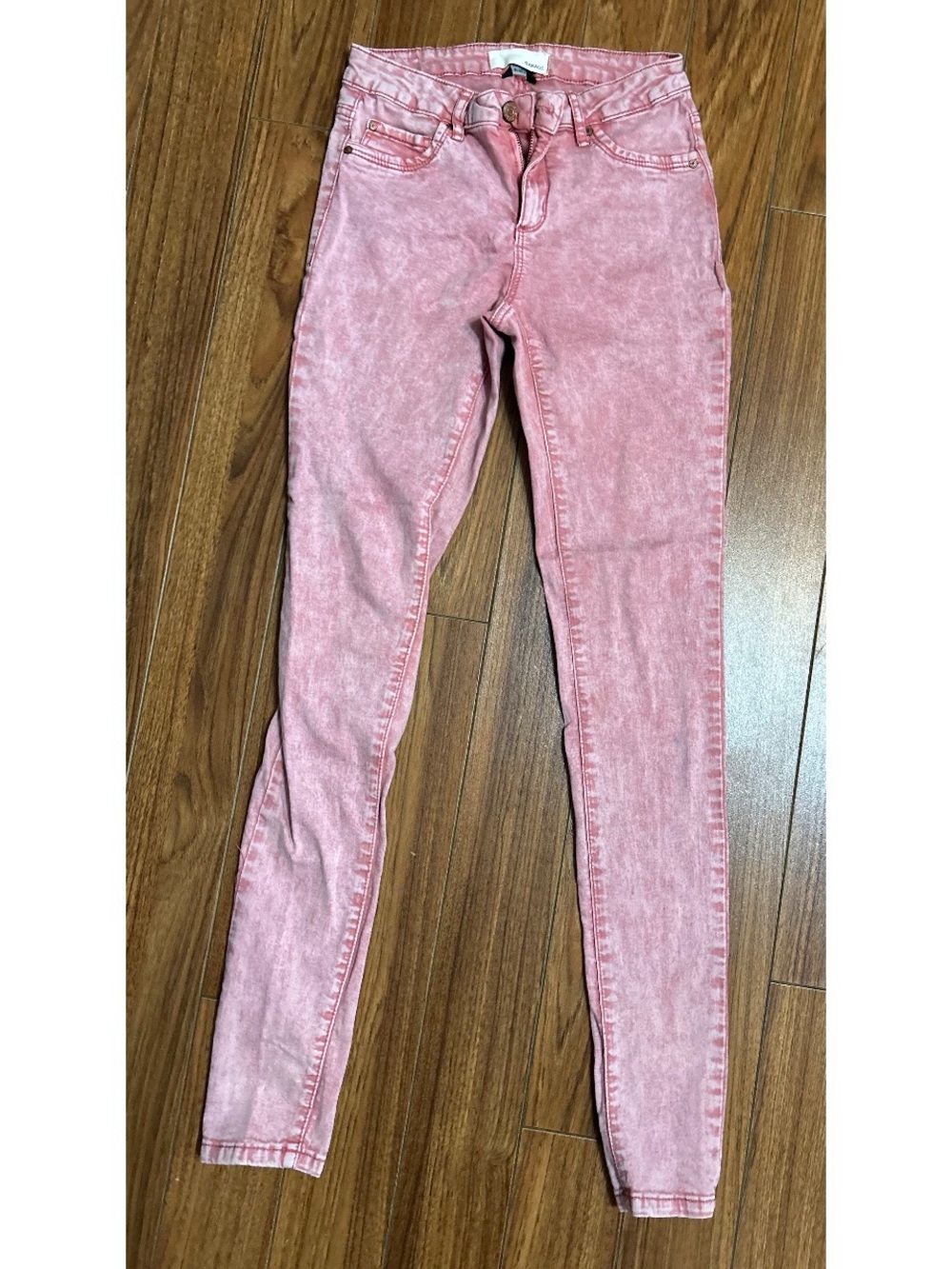 Stone washed Pink early 2000s Garage Skinny Jeans